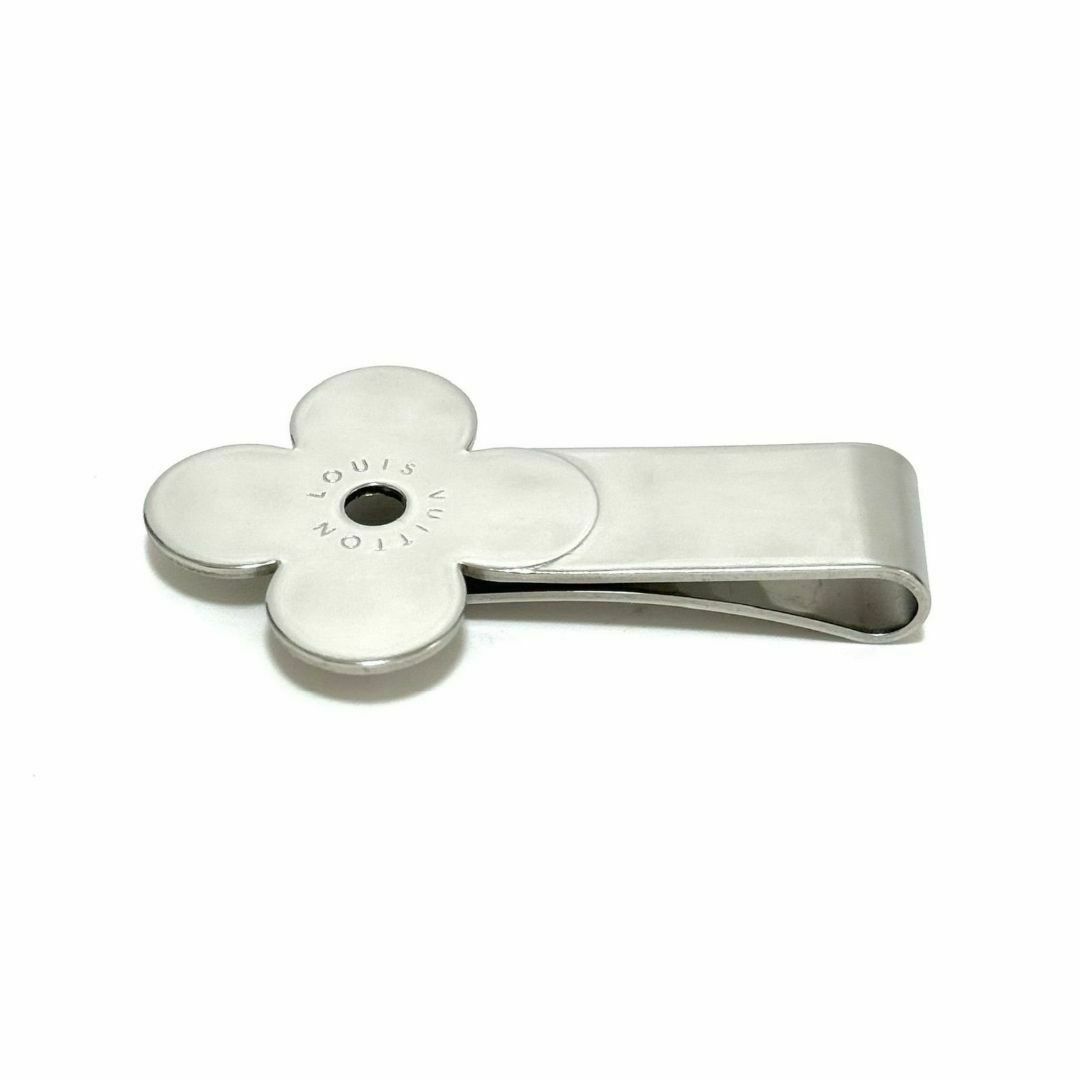 極美品 ルイヴィトン マネークリップ フラワー デザイン シルバー 箱付き