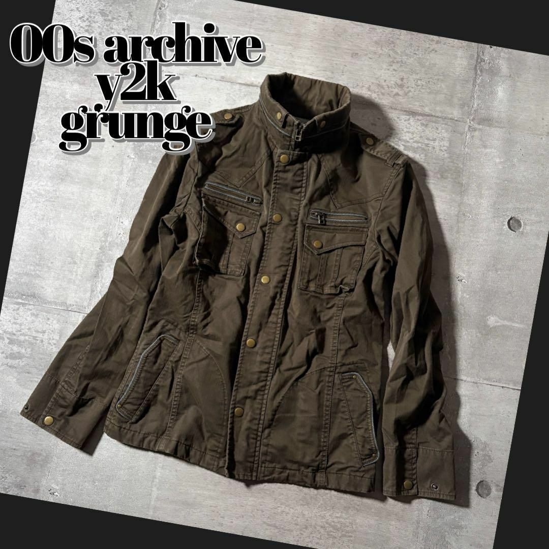 V系 y2k グランジ ミリタリー 平成 ダブルジップパンクギミック