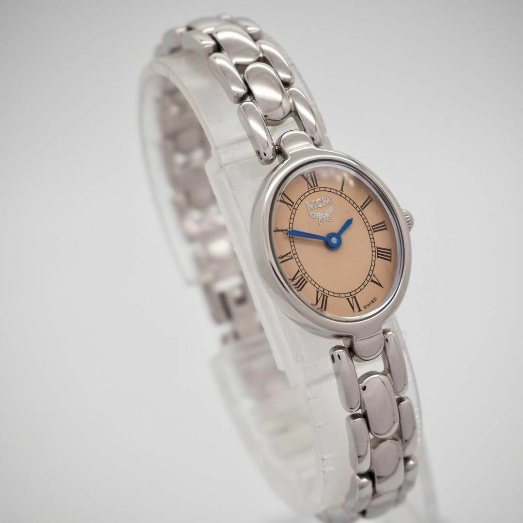 448【美品・OH済み】MCM 時計 レディース オーバル 箱付き シルバー