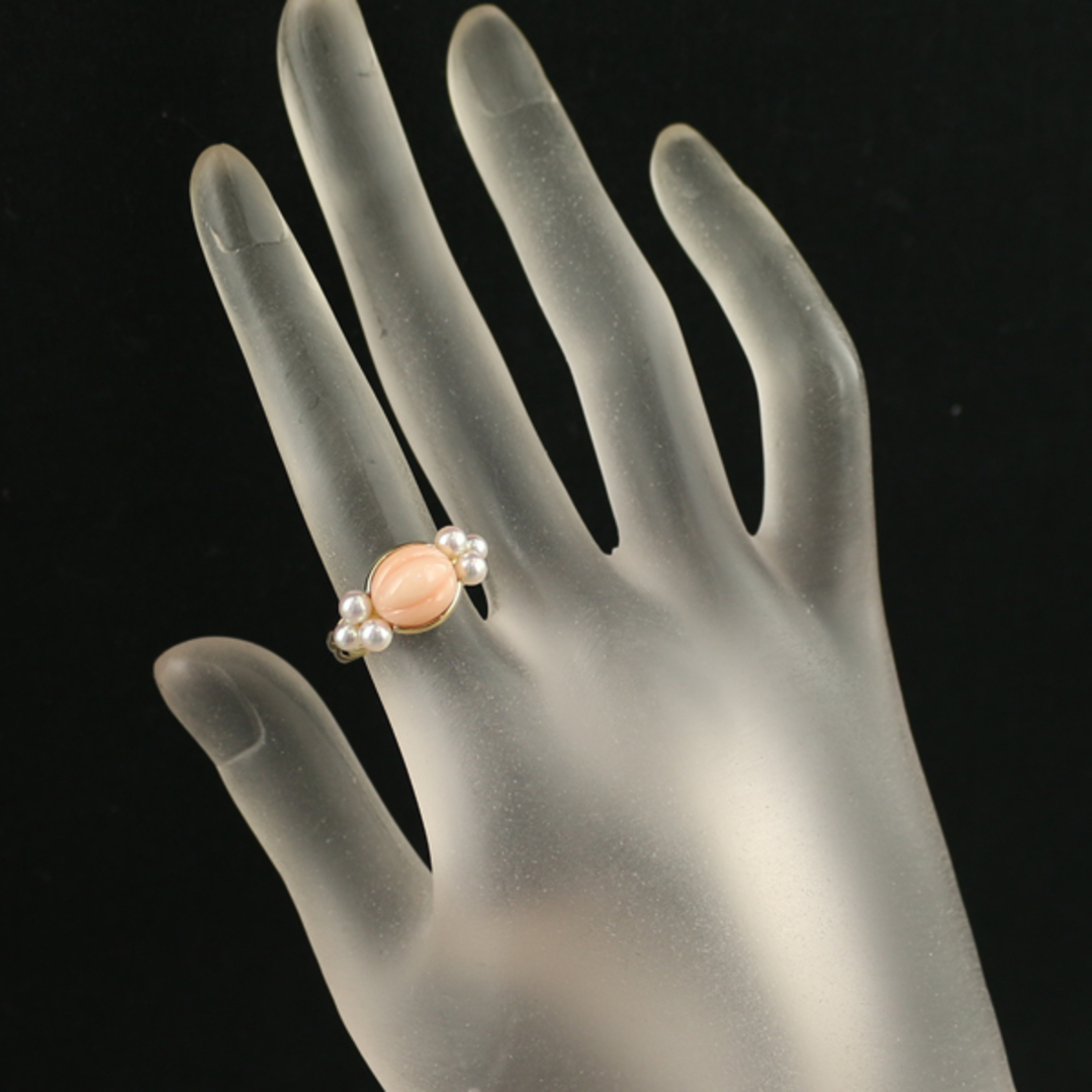 MIKIMOTO - ミキモト リング 珊瑚 サンゴ ベビーパール 真珠 3.3-3.6mm