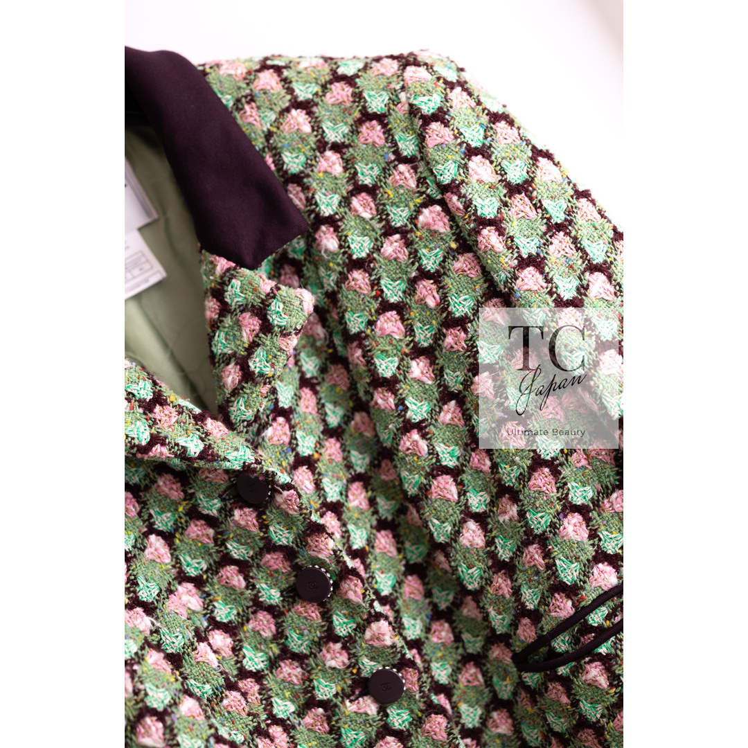 CHANEL - シャネル ジャケット CHANEL グリーン ピンク フローラル