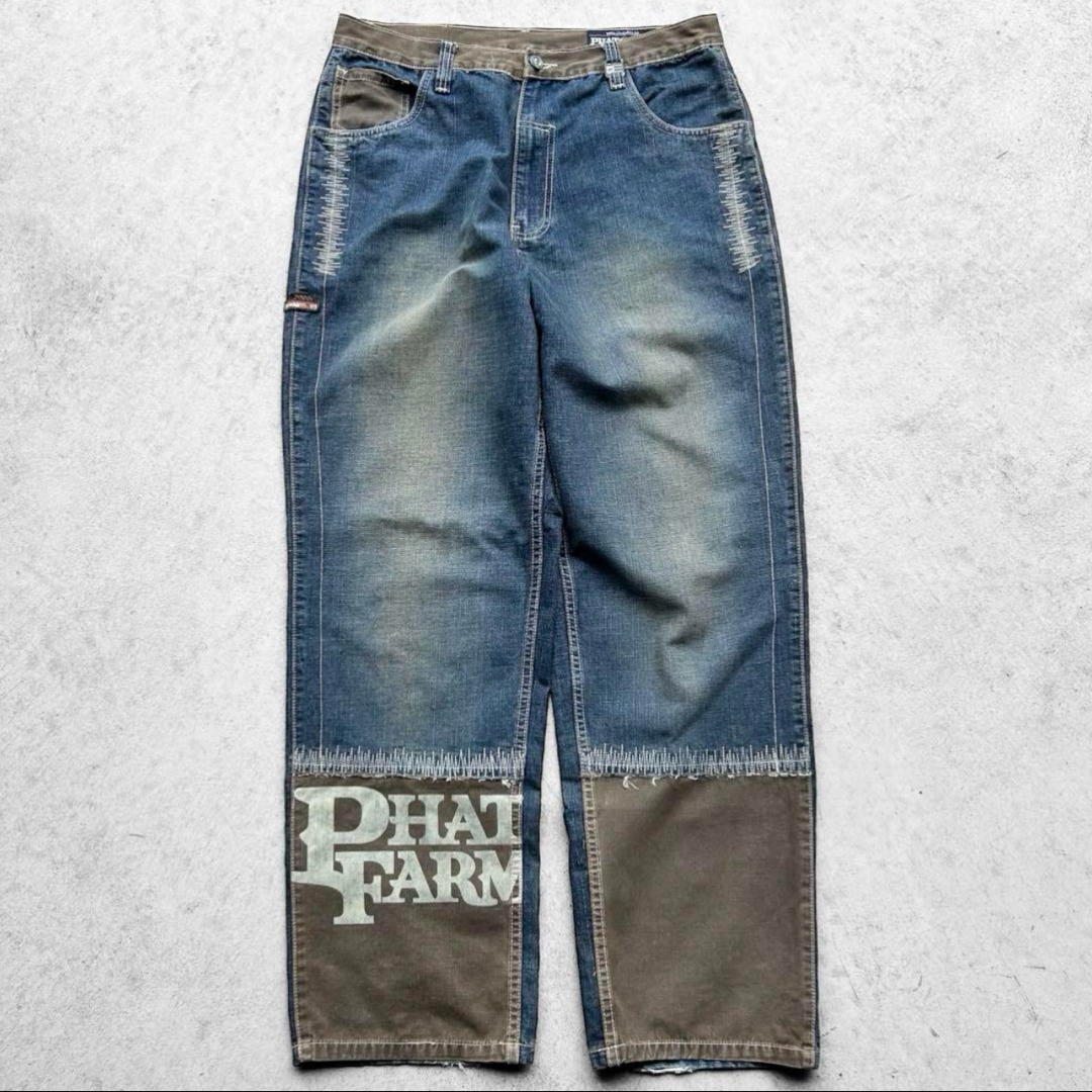 PHATFARM - 希少 00s PHAT FARM 極太 バギー デニムパンツ B系 HIPHOP