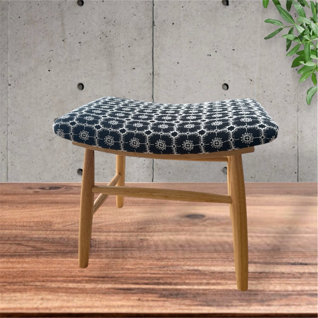 北欧スタイル】ミナペルホネン生地使用スツールイス椅子オットマン