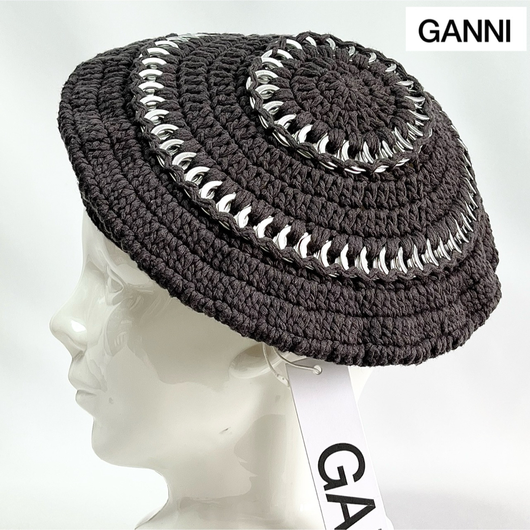 新品】完売カラー GANNI 定価¥16215 オンライン メタルリング装飾