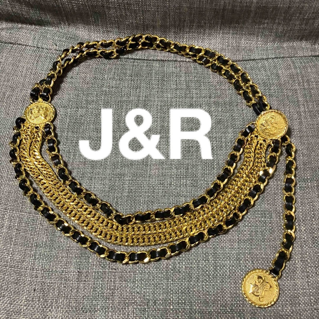 J&R - 美品 J&R ジェイアンドアール チェーンベルト レザー
