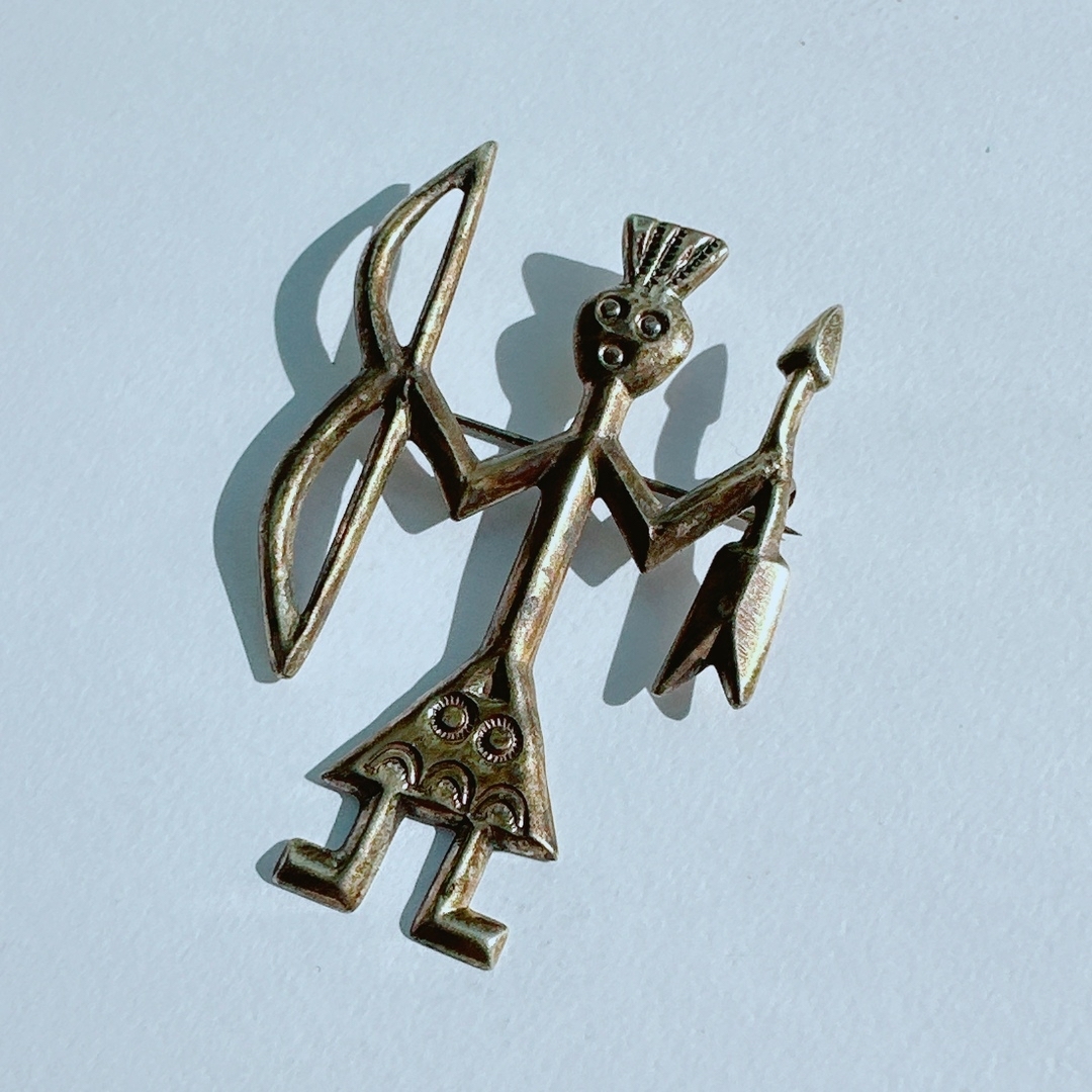 J133】ヴィンテージ ナバホ族 シルバー ショップ ピン ブローチ J133