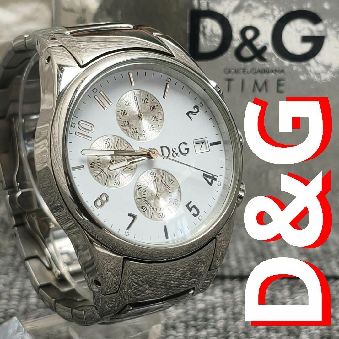 DOLCE&GABBANA - ♥️ 動作品 D&G クロノグラフ 時計 シルバー