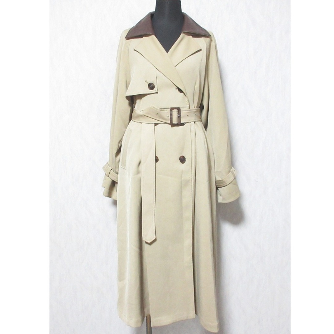 COHINA - 美品 COHINA コヒナ レザーライクカラートレンチコート