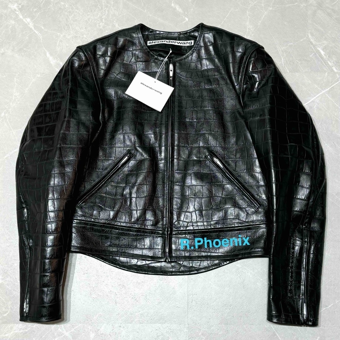 Alexander Wang - 【ALEXANDER WANG】CROC LEATHER JACKET Sの通販 by