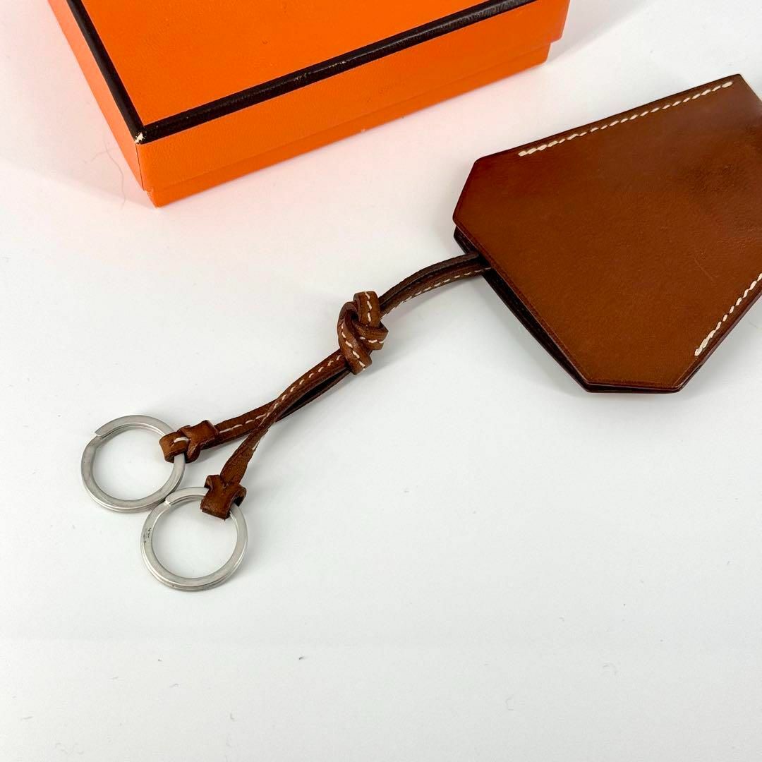 HERMES - HERMES クロシェット キーリング ネックレス ブラウン
