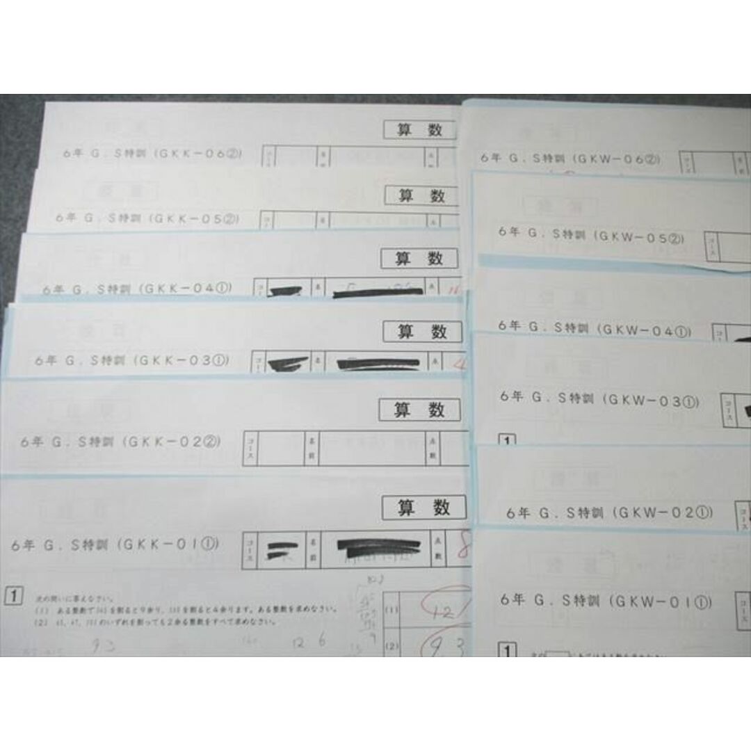 SAPIX サピックス GS特訓昼テスト/GKW/GKK 算数 【計15回分】 2024