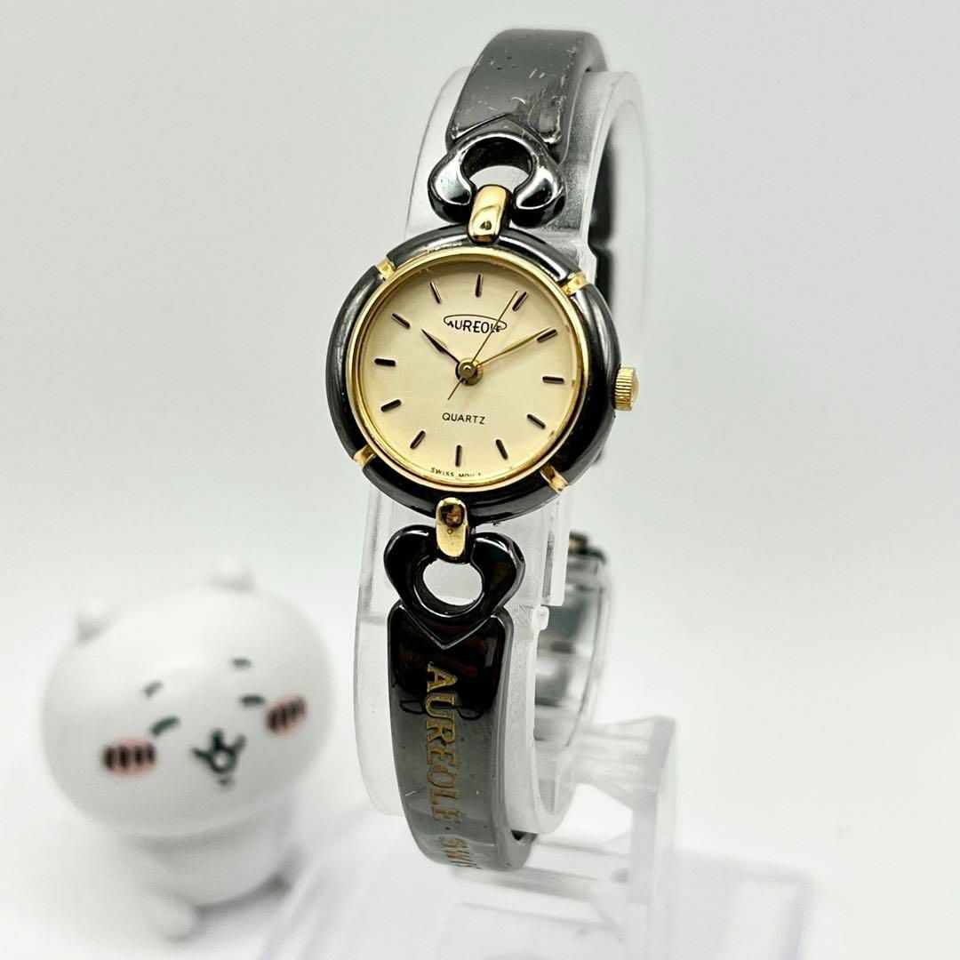 AUREOLE オレオール 腕時計 クォーツ ゴールド/ブラック レディースの