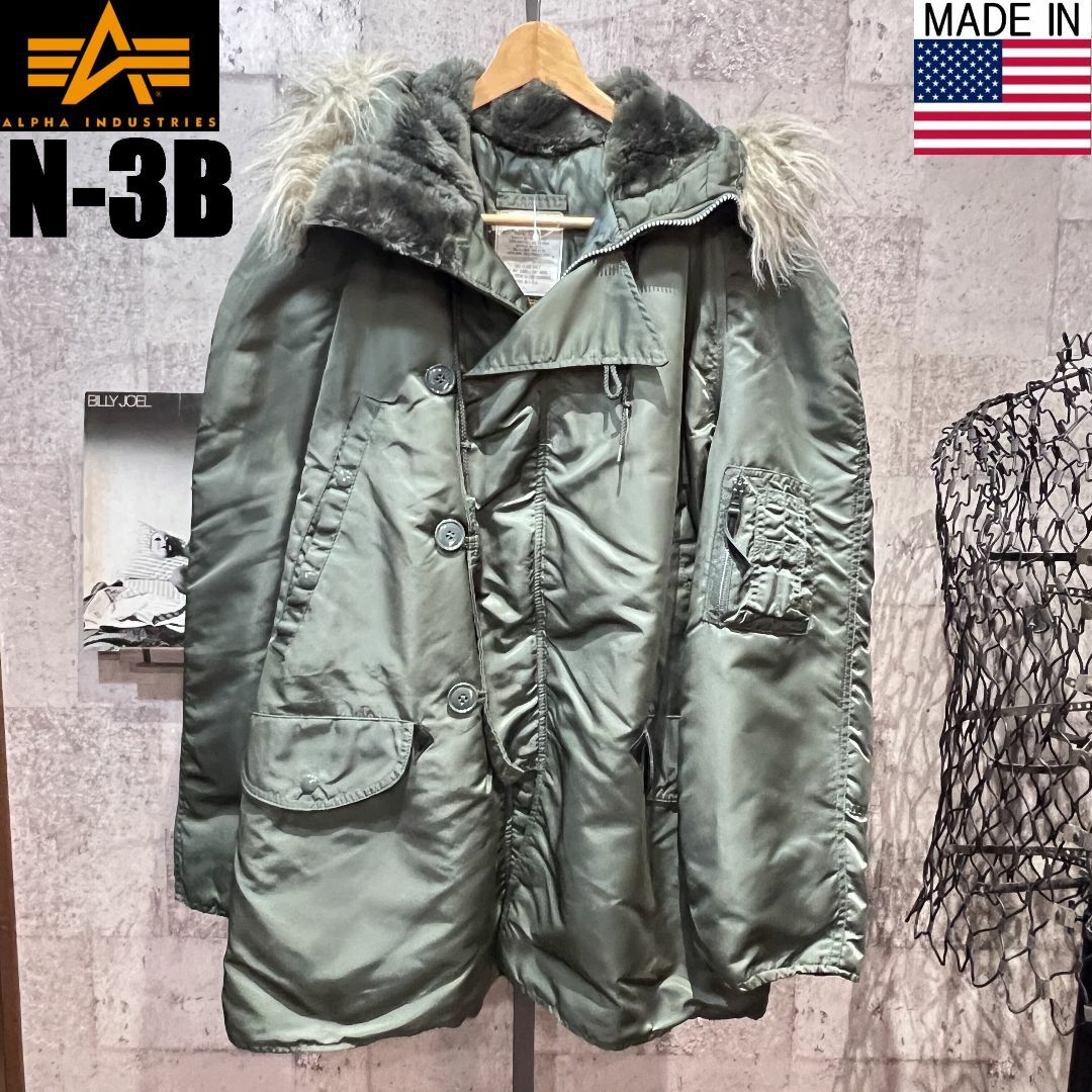 ALPHA INDUSTRIES - 美品 90'S USA製 ALPHA N-3B セージ L アルファ