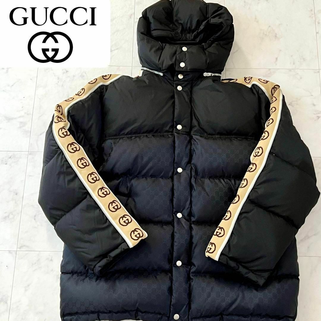 GUCCI - 【極美品】グッチ ダウンジャケット 52 XL ブラック GGの通販