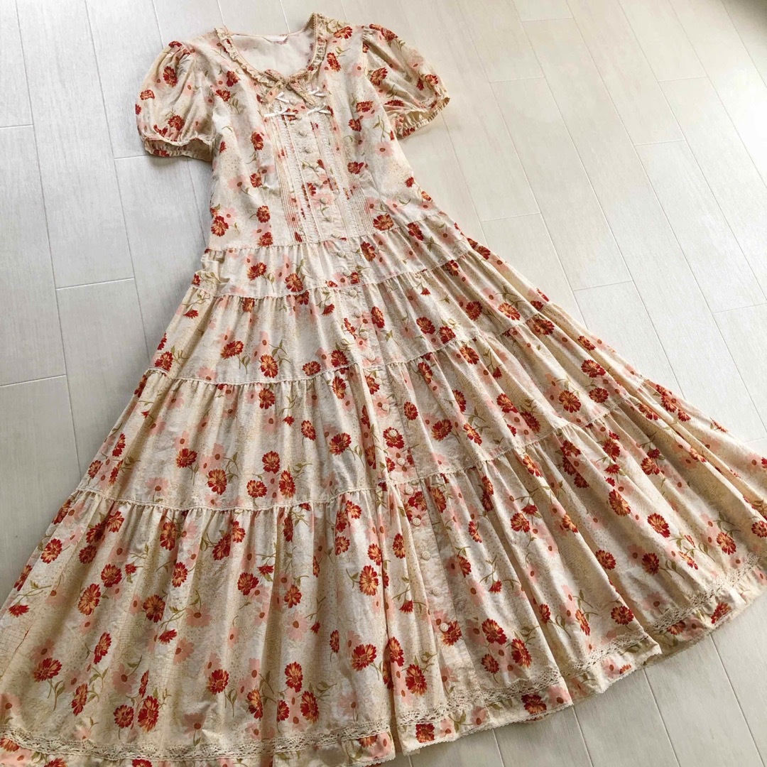 PINK HOUSE - ピンクハウス ピンタック はしごレース マーガレット 花