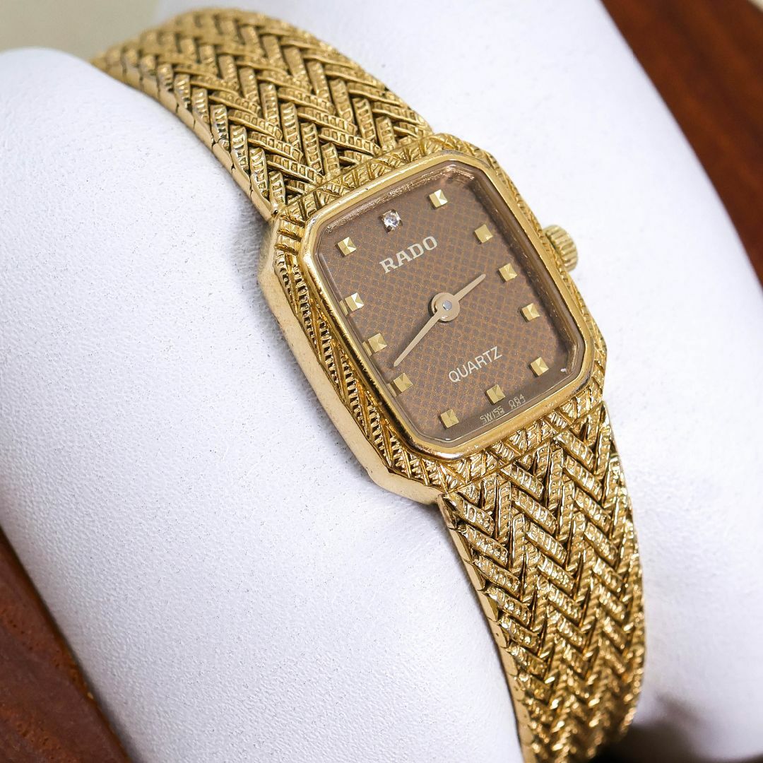 RADO - 稼働 RADO 腕時計 アンティーク ブラウン文字盤 新品電池 2039