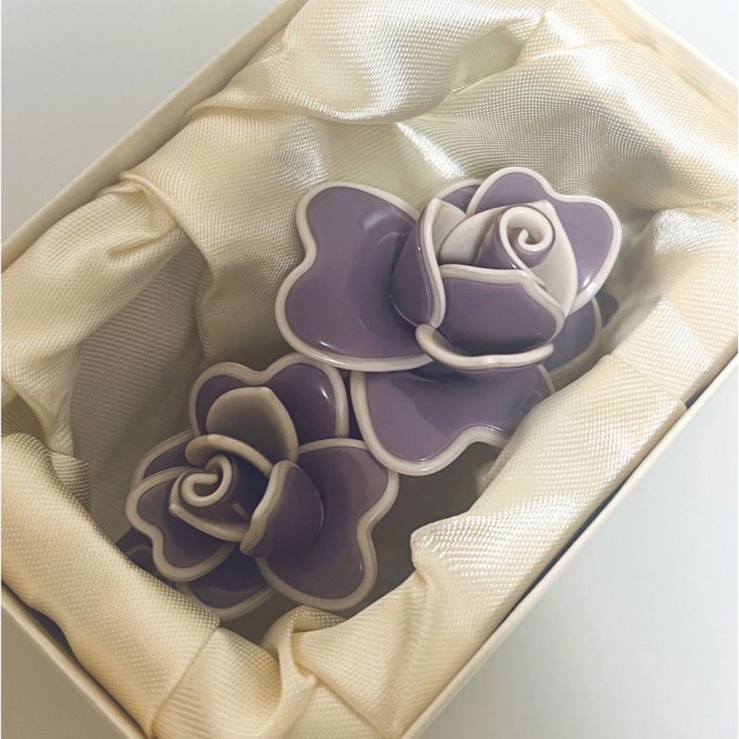 新品箱入り】アレクサンドル ドゥ パリ 薔薇 ローズ バレッタ パープル 紫
