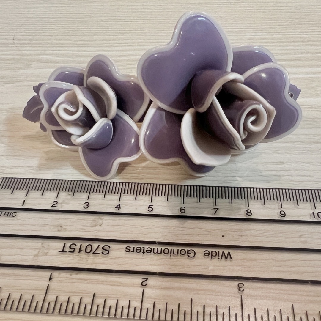 新品箱入り】アレクサンドル ドゥ パリ 薔薇 ローズ バレッタ パープル 紫