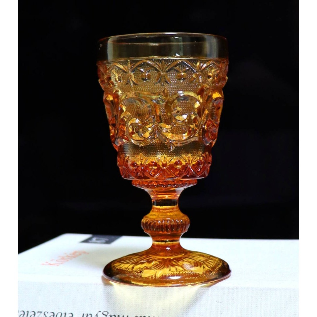 オールド・バカラ 最高級 琥珀色被せ ディアマン・カレ 大型 花瓶