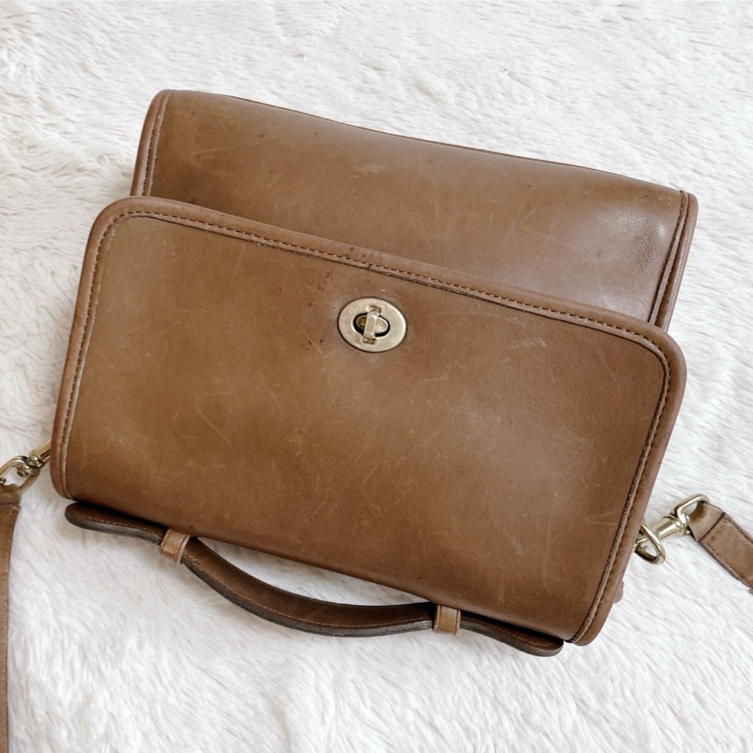 COACH - オールドコーチ レザー ターンロック 2way ハンドバッグ