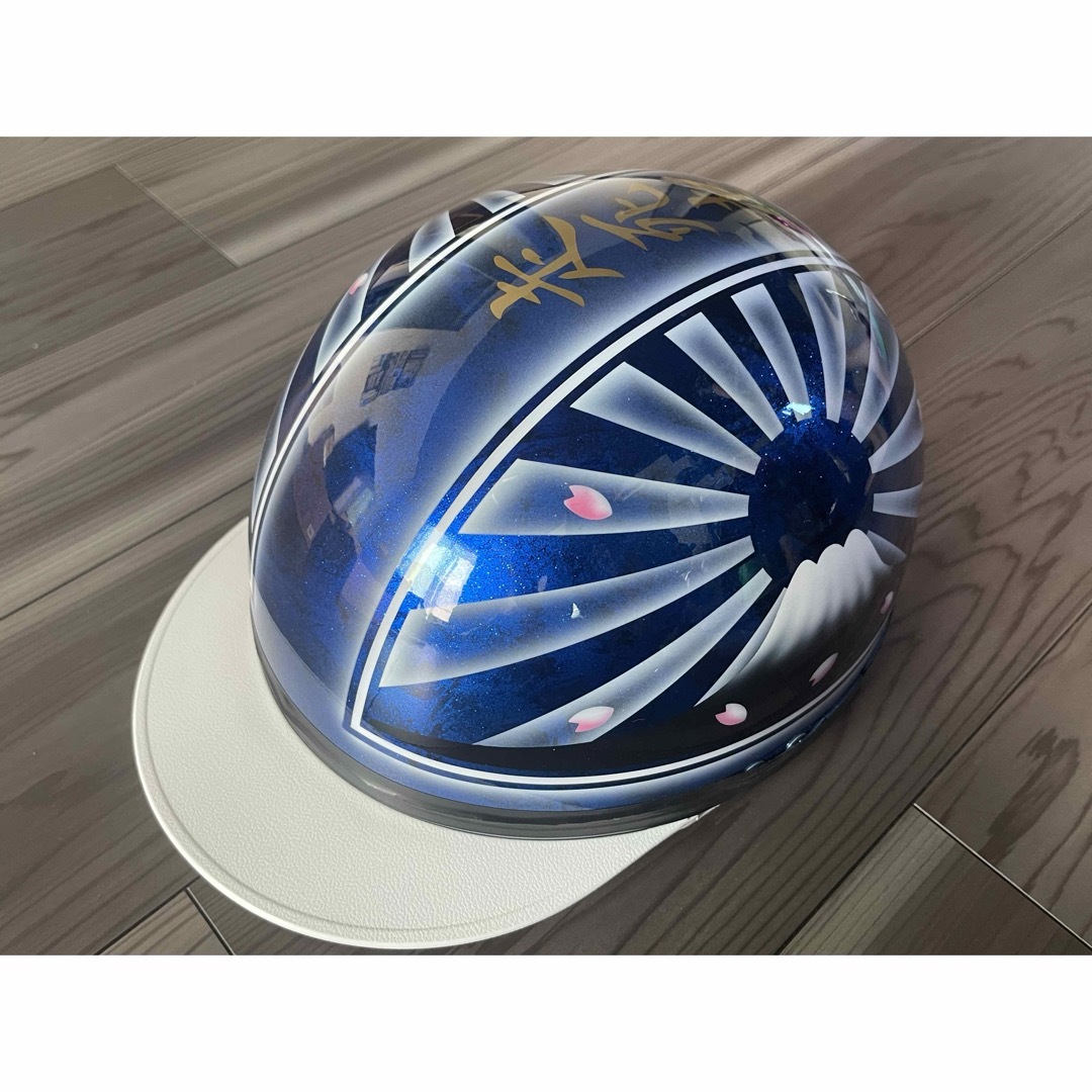 ブルーラメ 富士日章 コルク半 ヘルメットの通販 by paint｜ラクマ