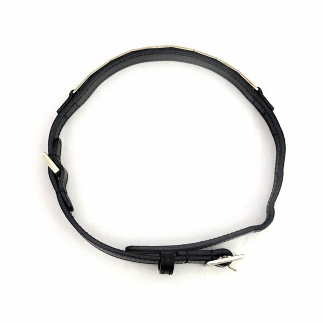 GUCCI - GUCCI / グッチ □犬用 首輪&リード レザー ブラック シルバー