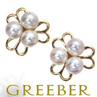 MIKIMOTO - ミキモト ピアス ベビーパール 真珠 3.7mm フラワー K18YG
