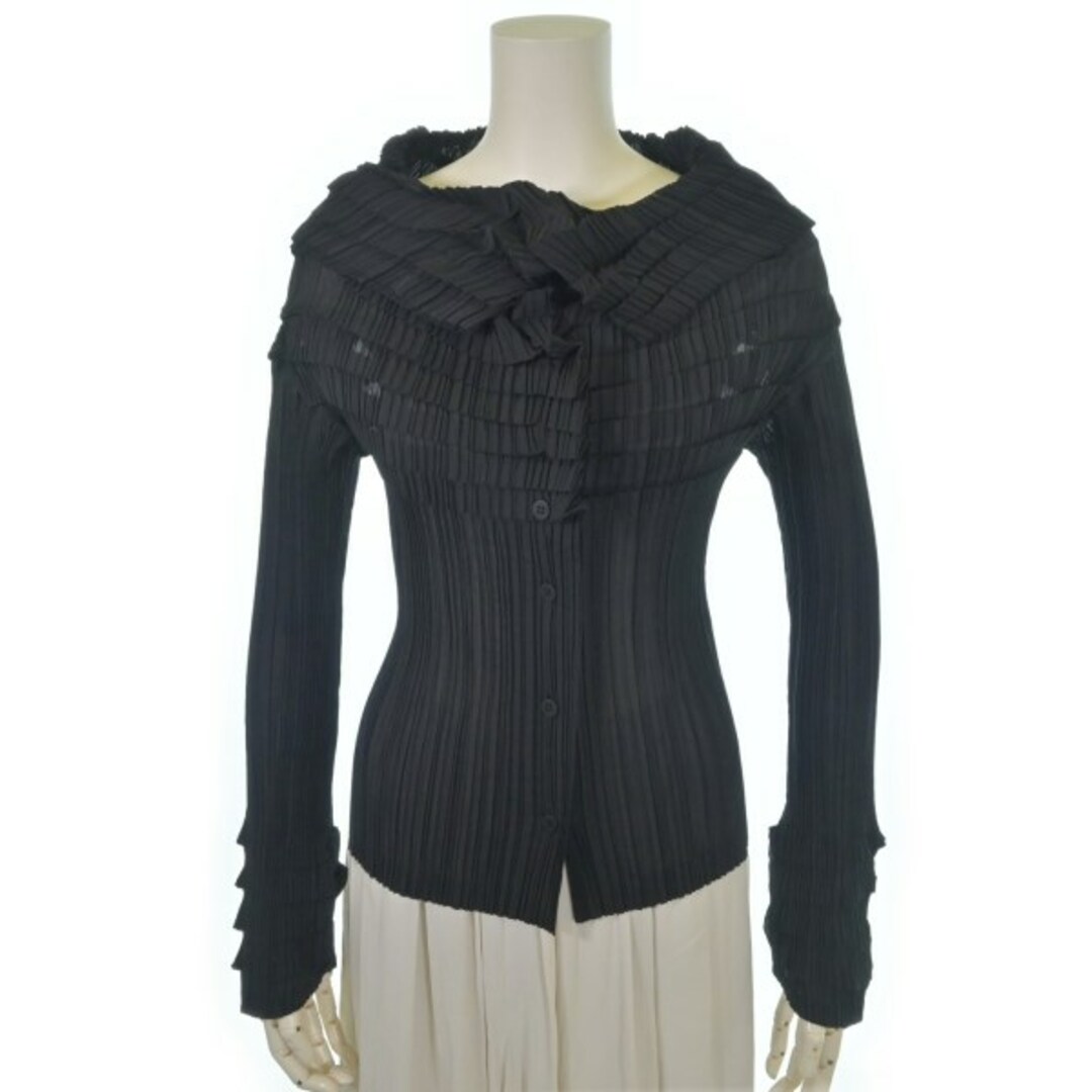 ブラウス イッセイミヤケ 黒 イッセイミヤケフェット FETE Lサイズ