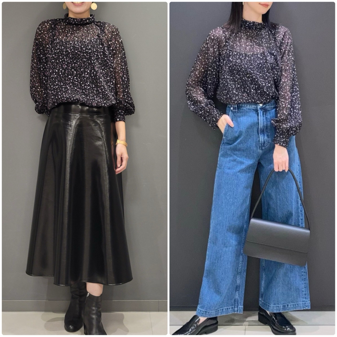 Theory luxe - theory luxe 2024 シアー素材スタンドカラーブラウスの