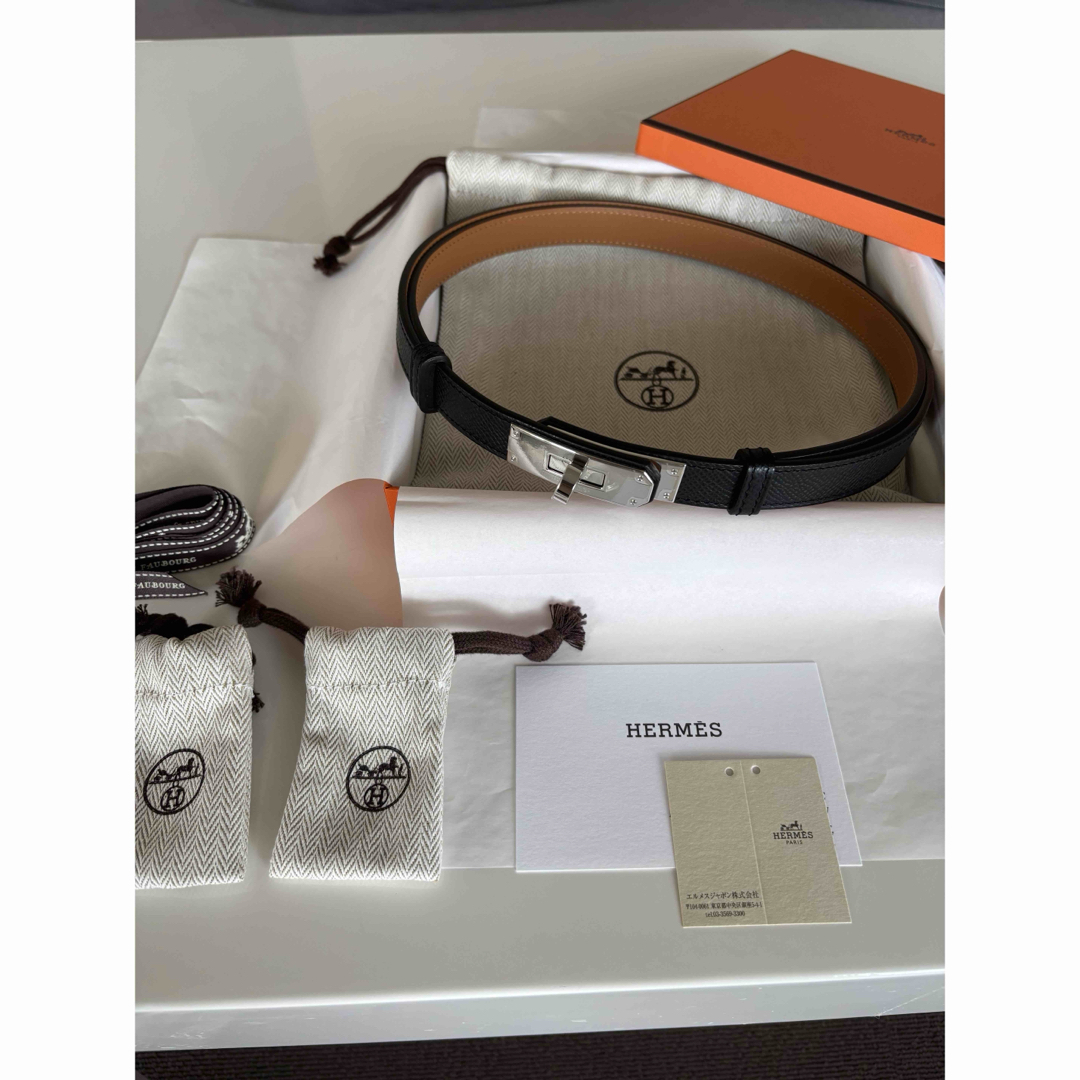 HERMES - 新品未使用 エルメス ケリーベルト18 ブラック/シルバー金具