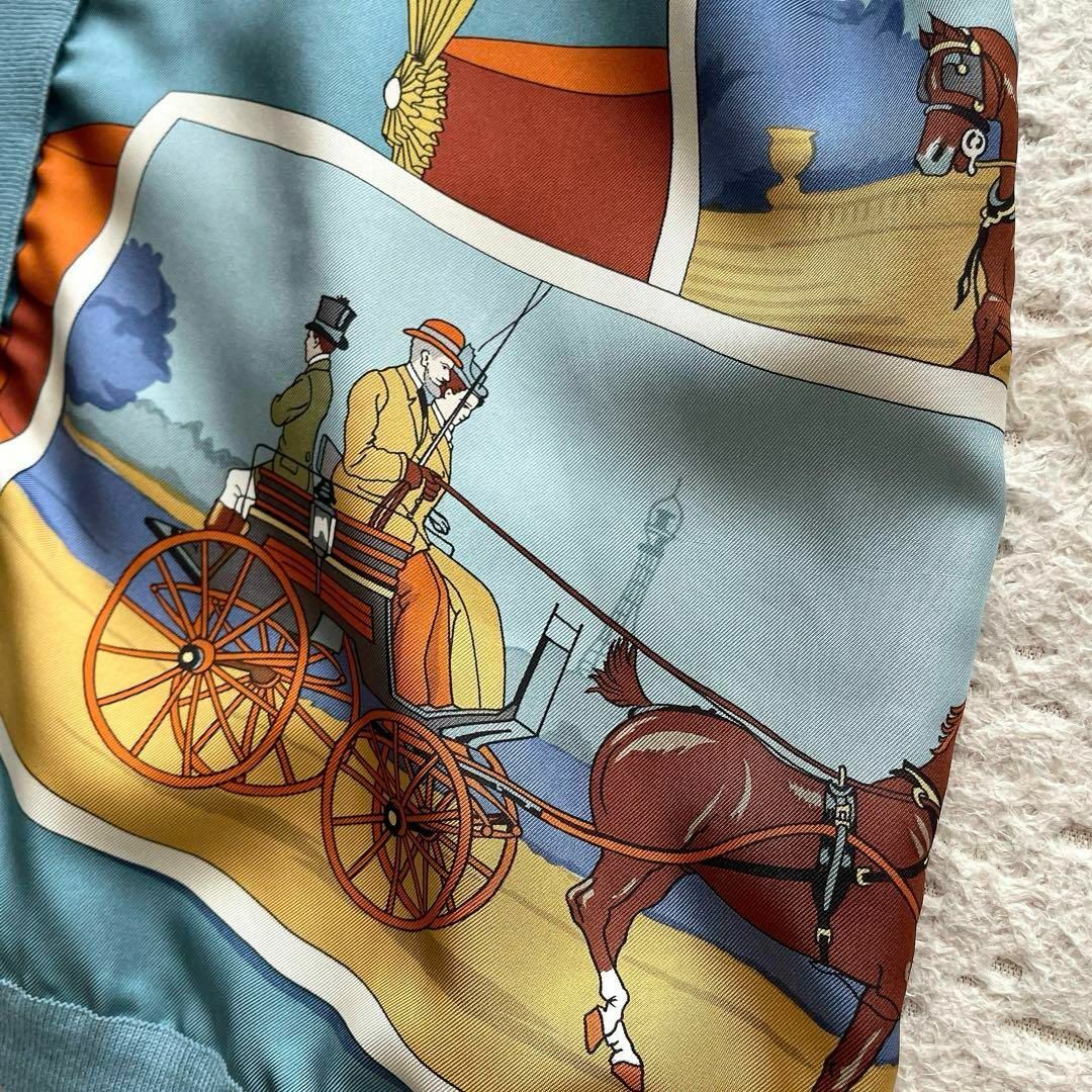 エルメス スカーフ柄 オールド カーディガン刻印セリエボタンスカーフ