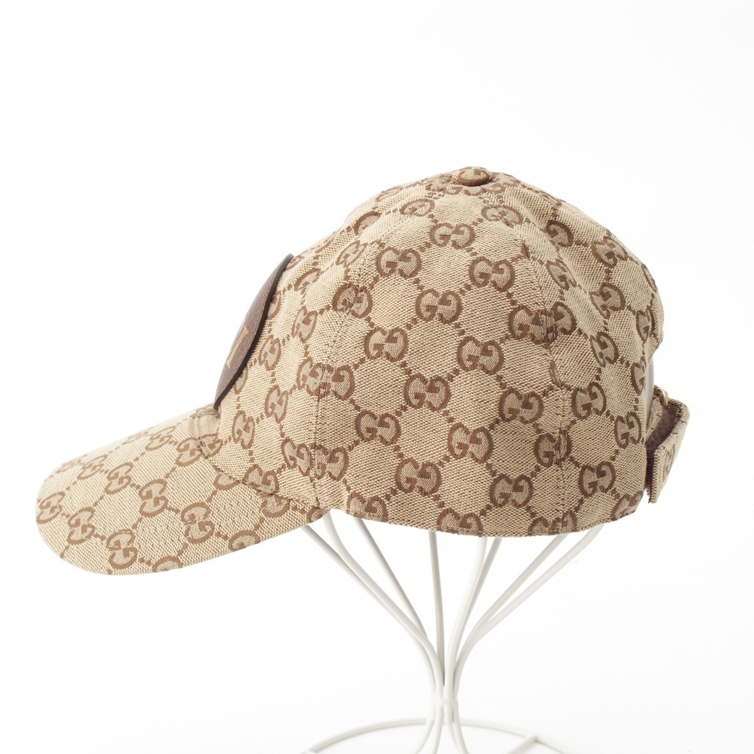 GUCCI - グッチ GGキャンバス ロゴパッチ キャップ 帽子 ブラウン L