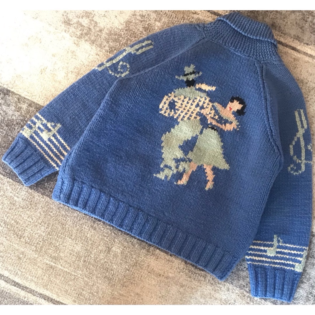 最高のダンス&ロカビリー柄 超稀少カラー 60's カウチン ニット