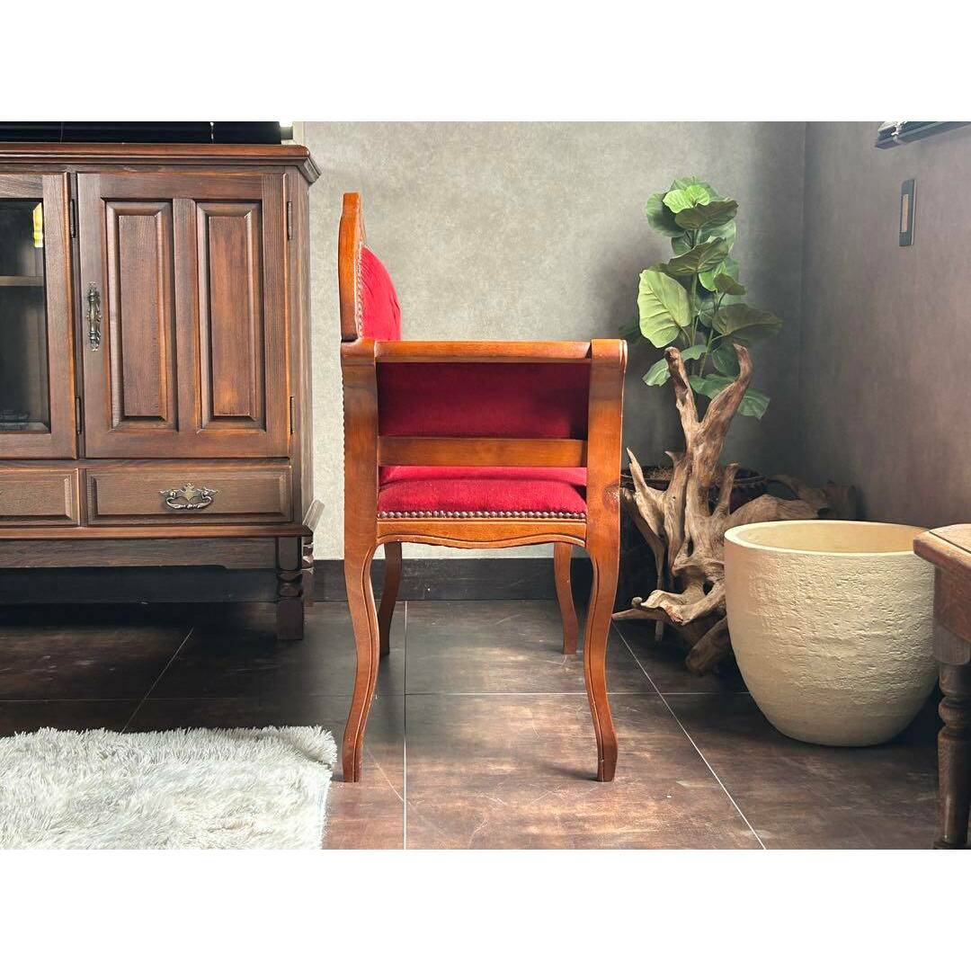 アンティーク ビンテージ クラシック 木彫 猫脚 レッド テレフォン