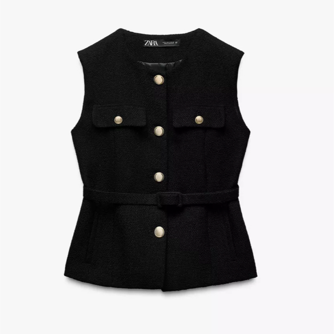 ZARA - ZARA ベルトテクスチャーベスト Sの通販 by lilyy's shop｜ザラ