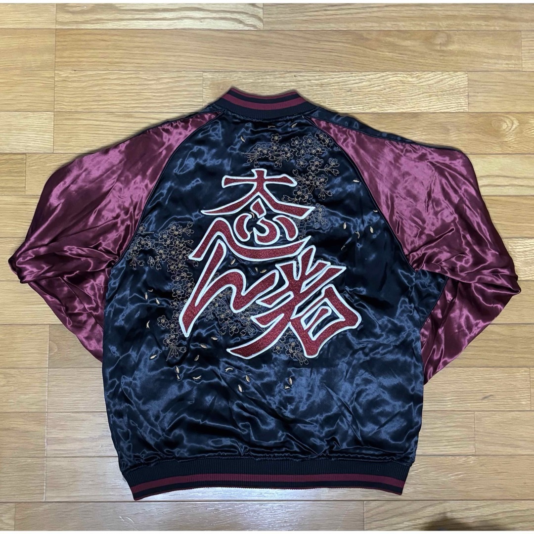 絡繰魂 花の慶次 前田慶次 刺繍サテン スカジャン 新品 L リバーシブル