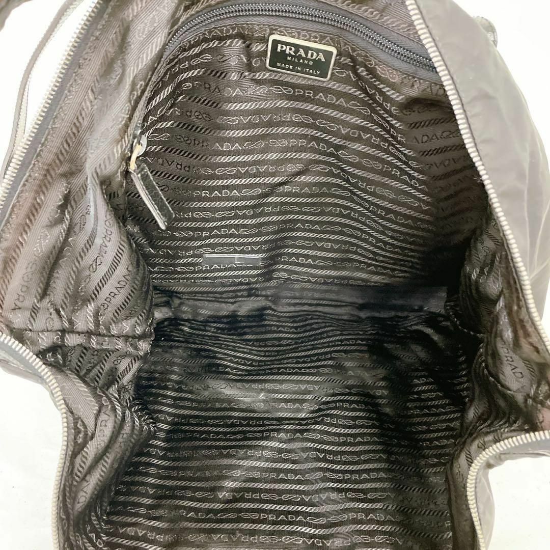 PRADA - プラダ 三角ロゴ ナイロン ボストンバッグ トートバッグ 黒 白