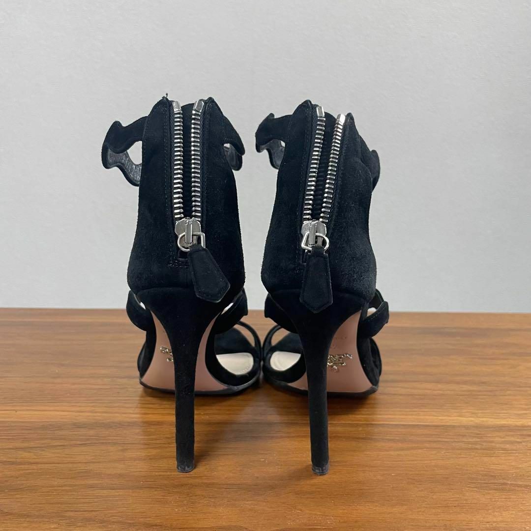 PRADA - 【極美品】PRADA☆3連スカラップカット サンダル ハイヒール