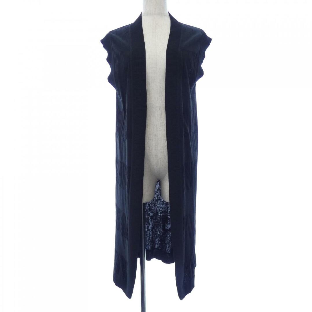 N30】真贋済 HERMES エルメス ジレ ロングベスト ネイビー ウール