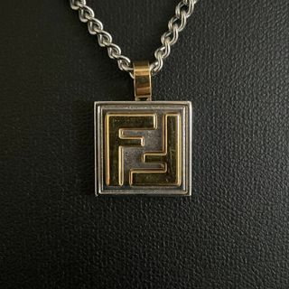 FENDI - 美品 フェンディ ネックレス FFロゴ プレート シルバー