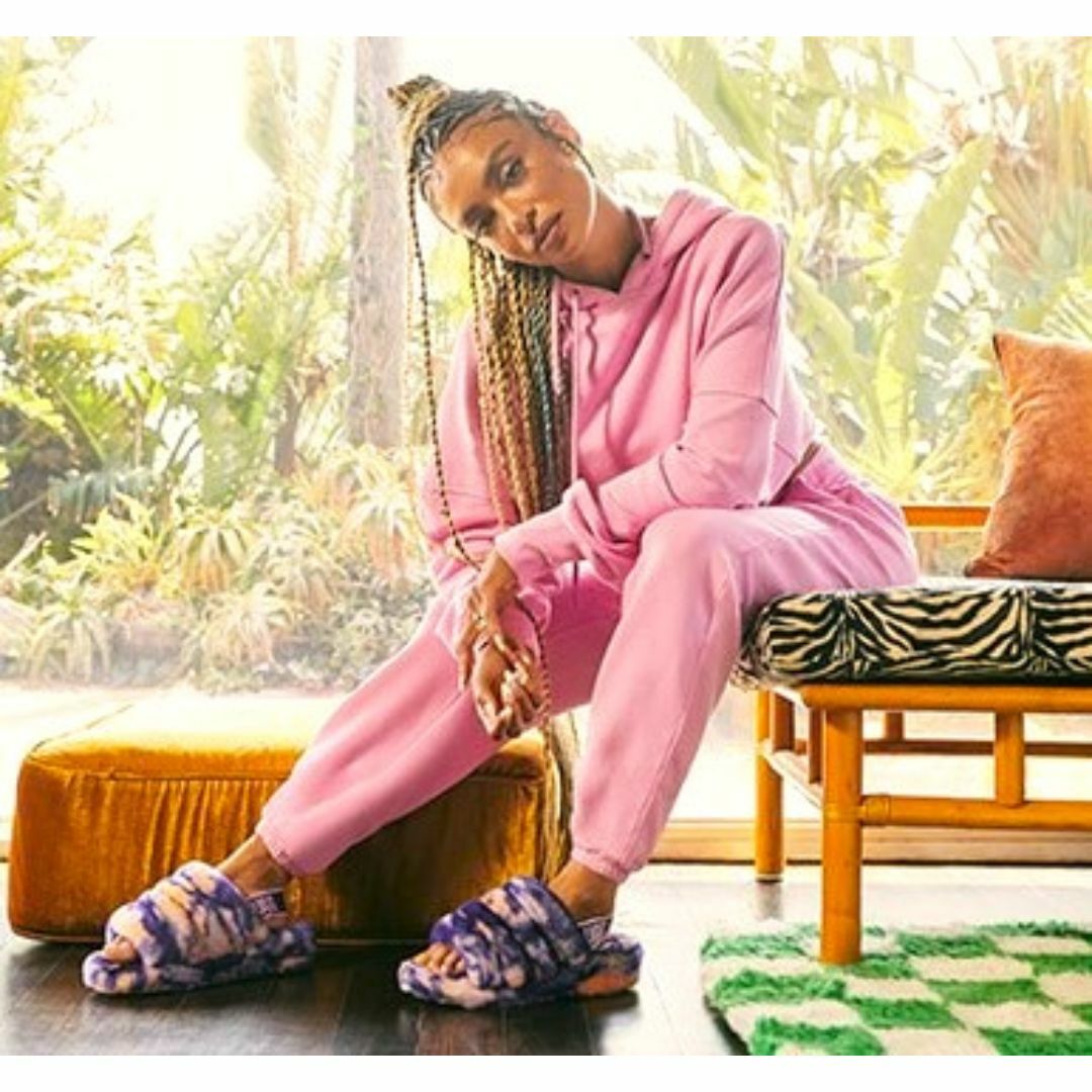 UGG - 超激レア✨展示品✨22cm✨UGG✨FLUFF YEAH SLIDE✨ゼブラ柄の