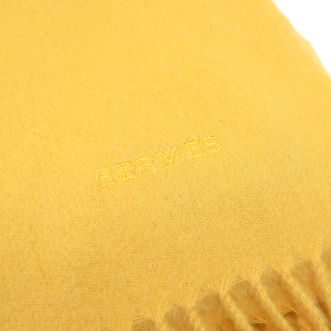 HERMES - HERMES エルメス マフラー ストール フリンジ ロゴ刺繍