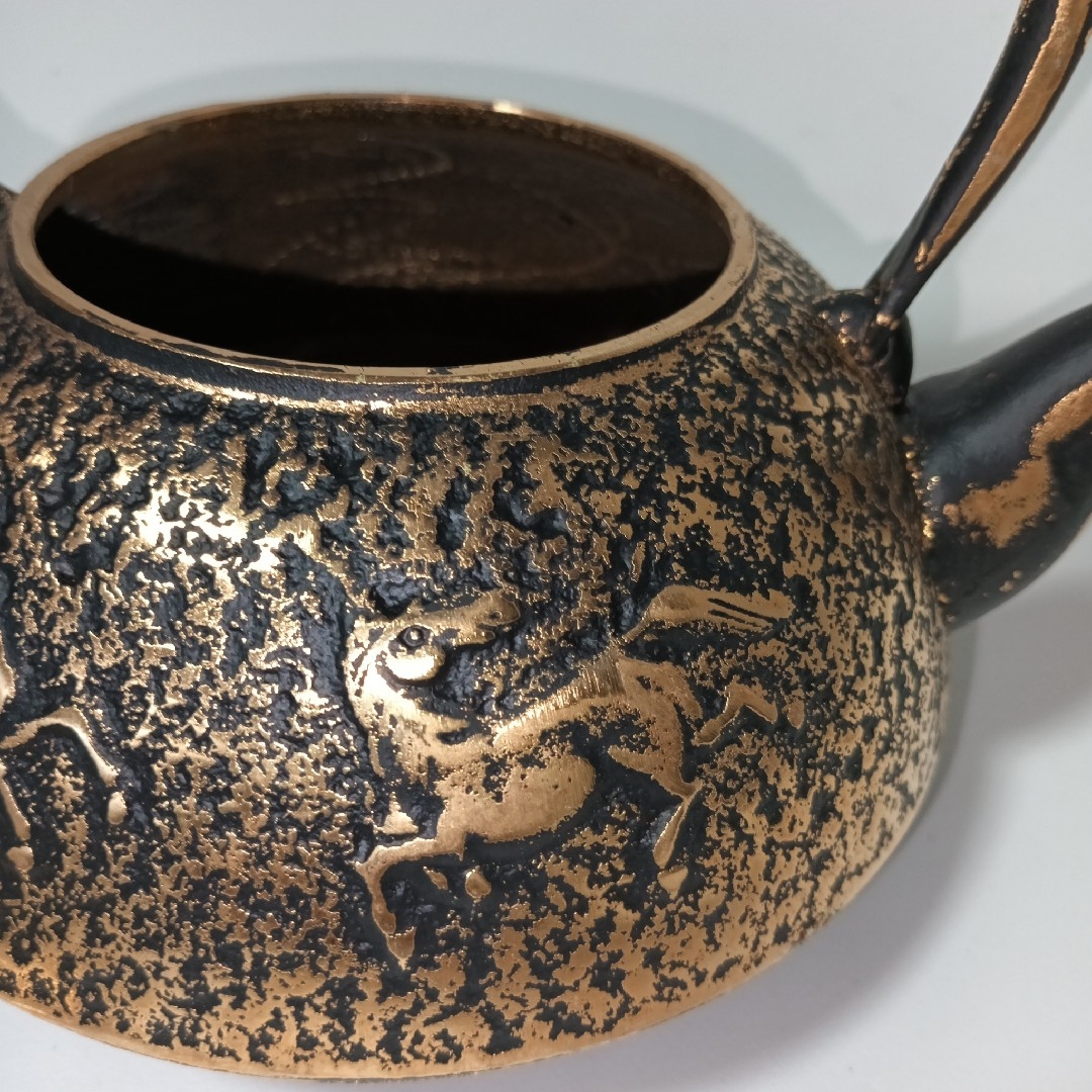 美濃華林作 鉄瓶 南部岩鋳 純金着 レトロ 【公式通販】