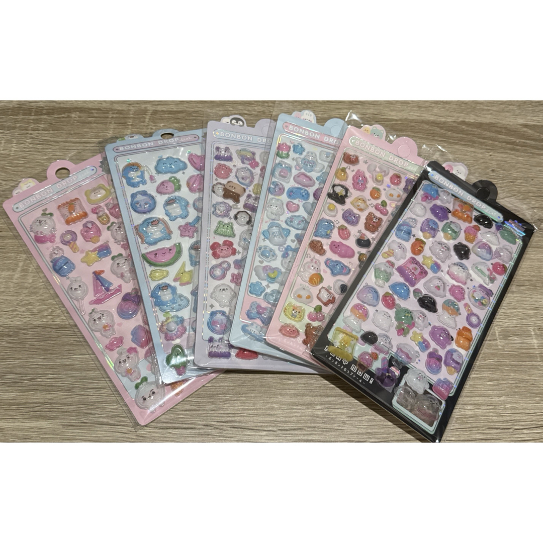 BONBON DROPシールセット6枚 ボンボンドロップシール ぷくぷく 立体の