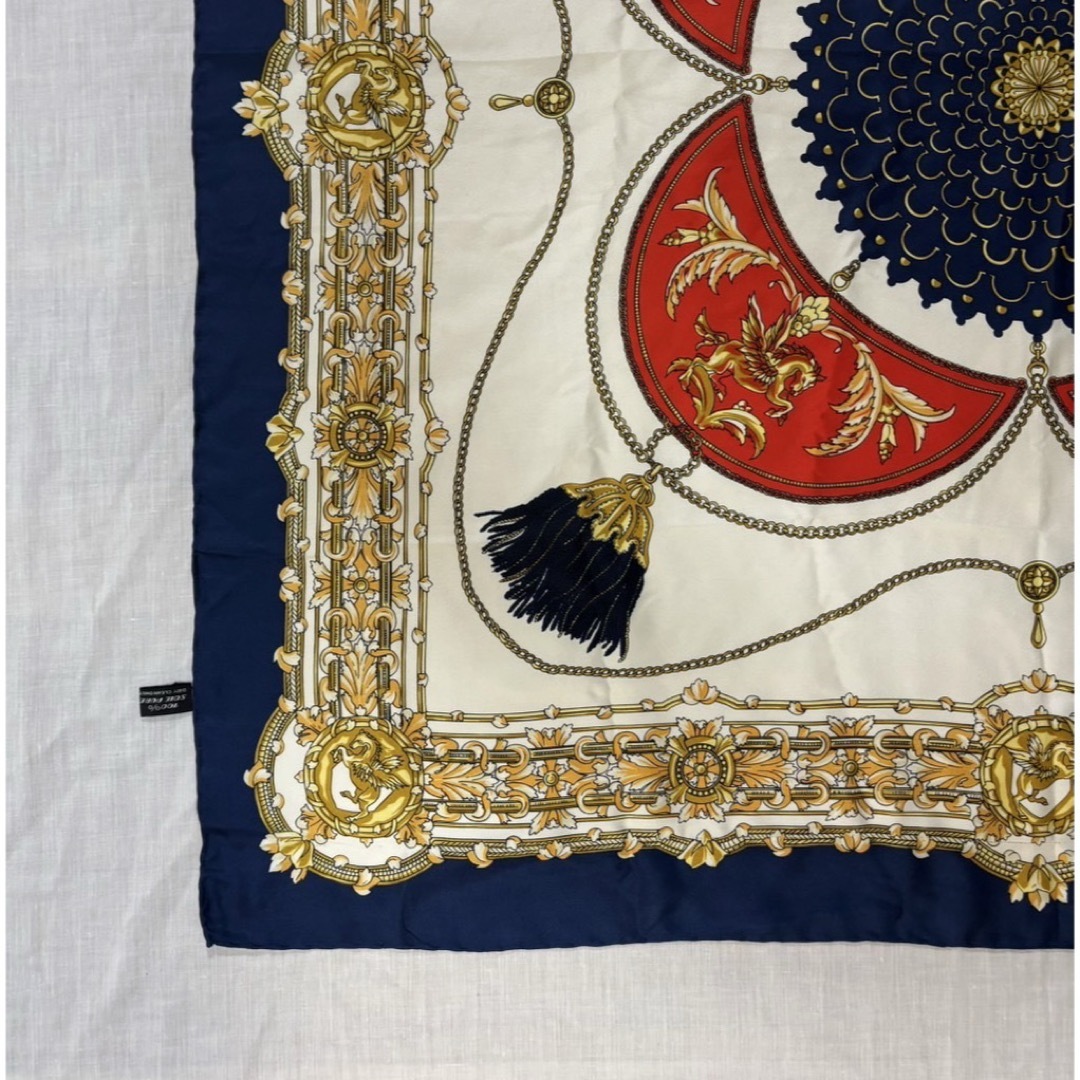 CELINE - CELINE セリーヌ 大判シルクスカーフ チェーン&タッセル柄の