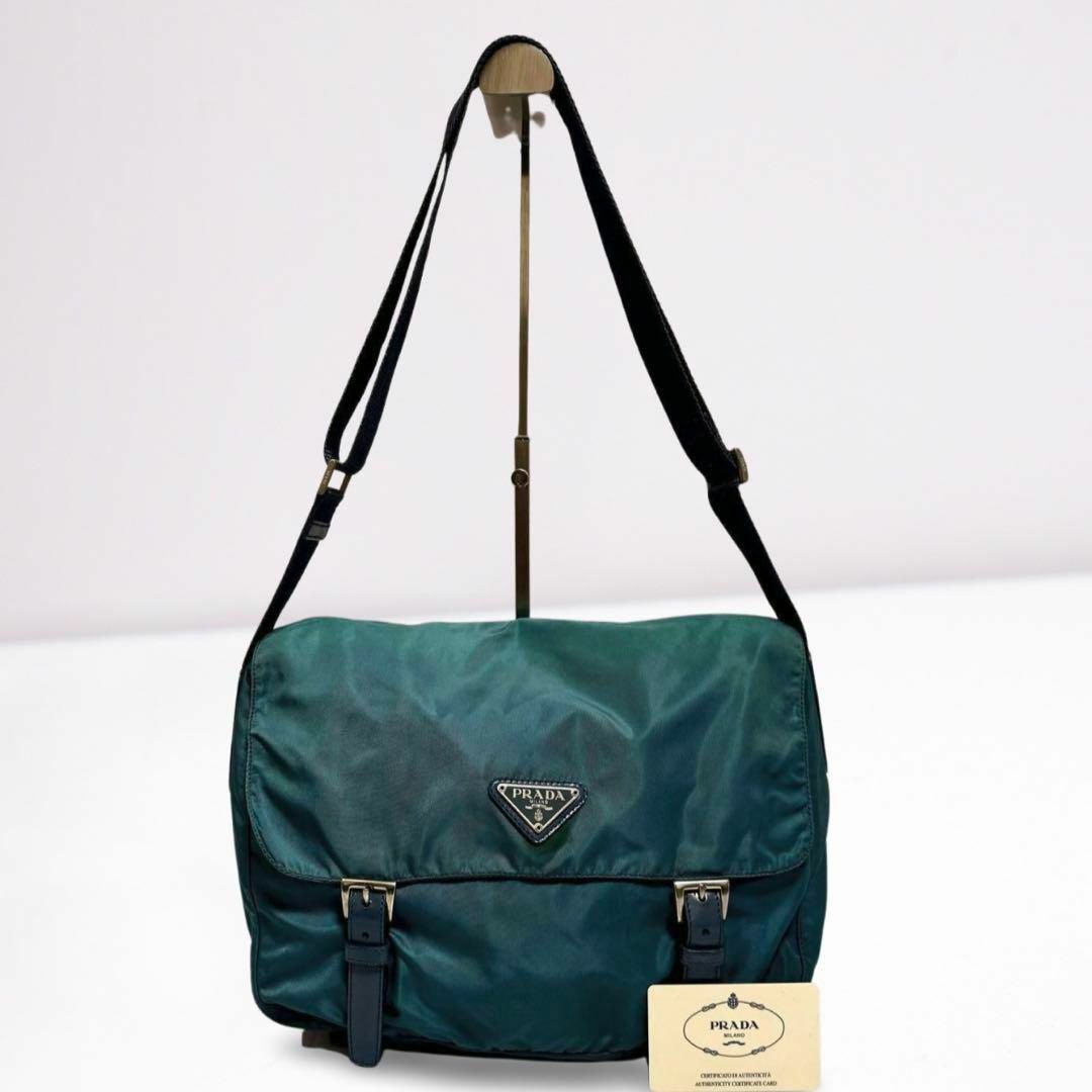 正規品】PRADA プラダ 三角ロゴ メッセンジャー ギャラカード付 男女兼用