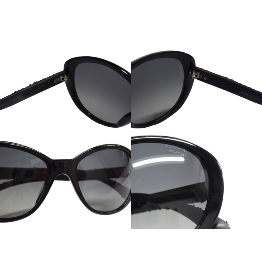 CHANEL - CHANEL シャネル ツイード サングラス ブラック プラスチック