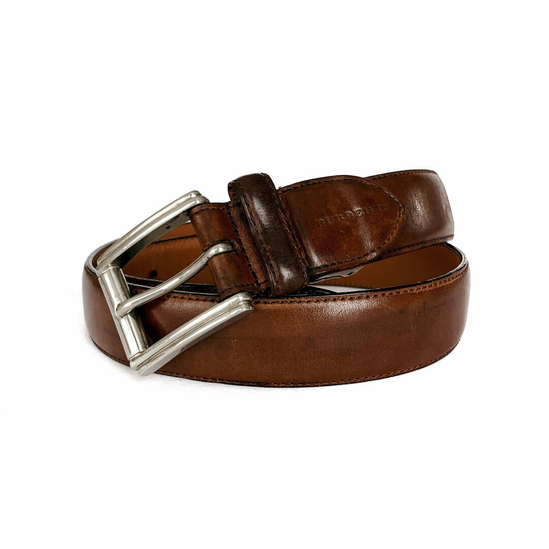 BURBERRY - BURBERRY バーバリー レザー ベルト ブラウン 本革