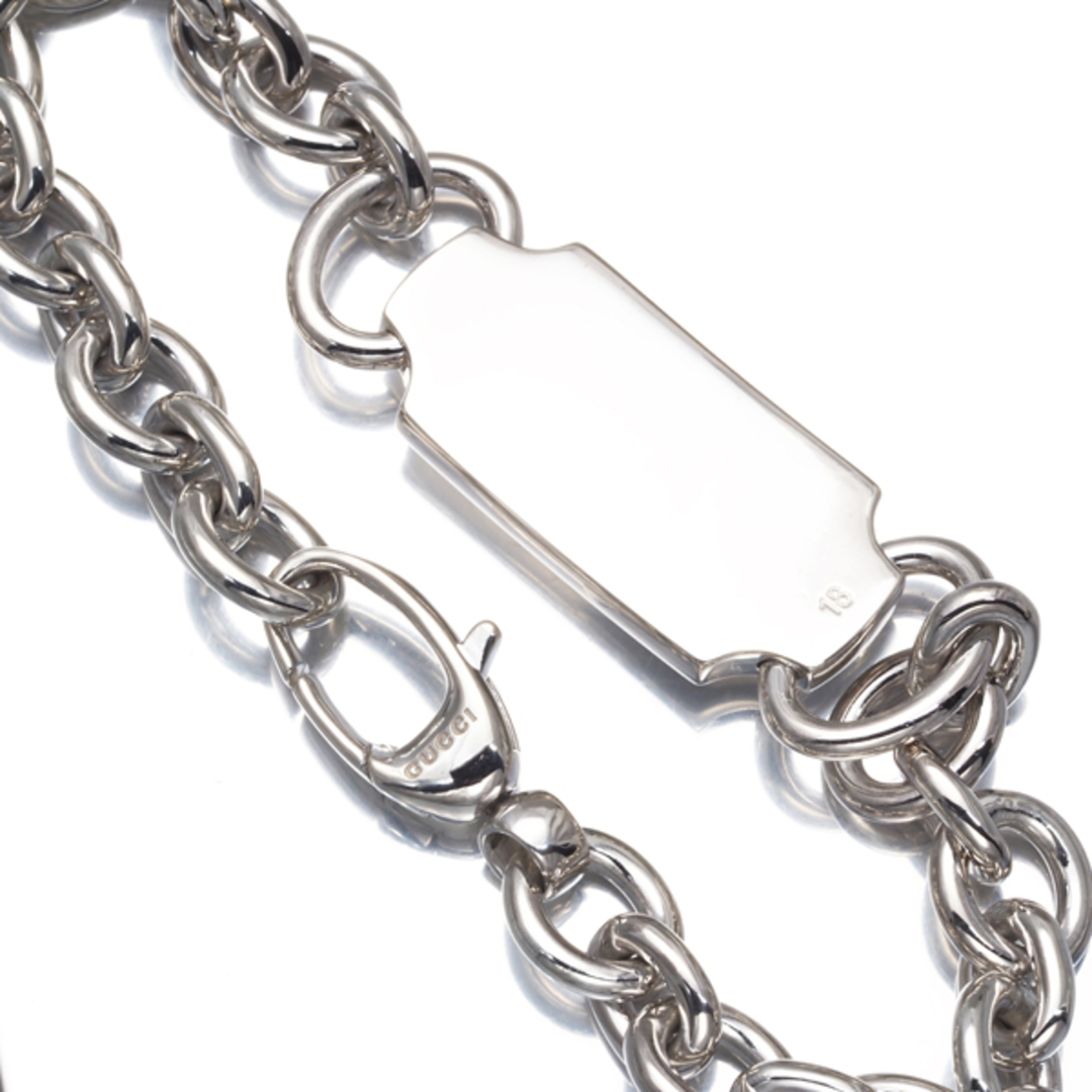 GUCCI - グッチ ブレスレット ロゴプレート 18刻印 シルバー 925 の