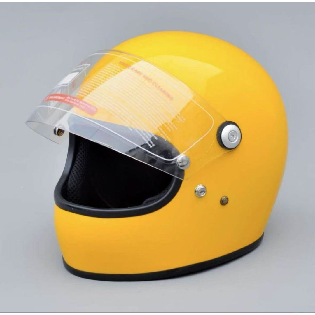 小型シェル フルフェイスヘルメット クリアシールド付き レトロ